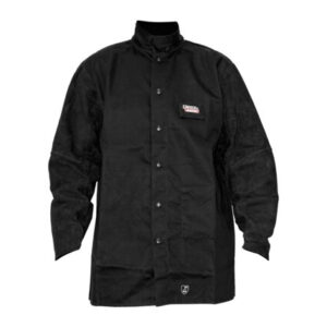 Chaqueta de soldadura tradicional Lincoln Electric con mangas de cuero serraje
